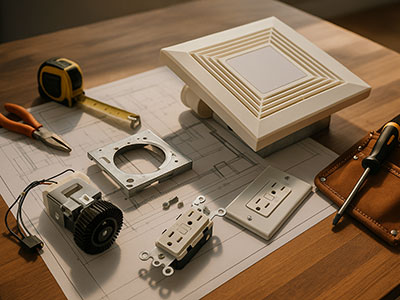 universal safety products - bath fans, electrical outlets and switches