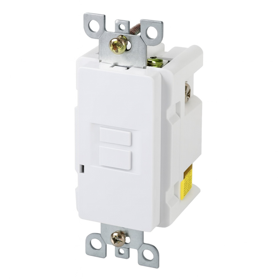 Blank Face 20 Amp GFCI Self Test Duplex Receptacle, White - G1200WH