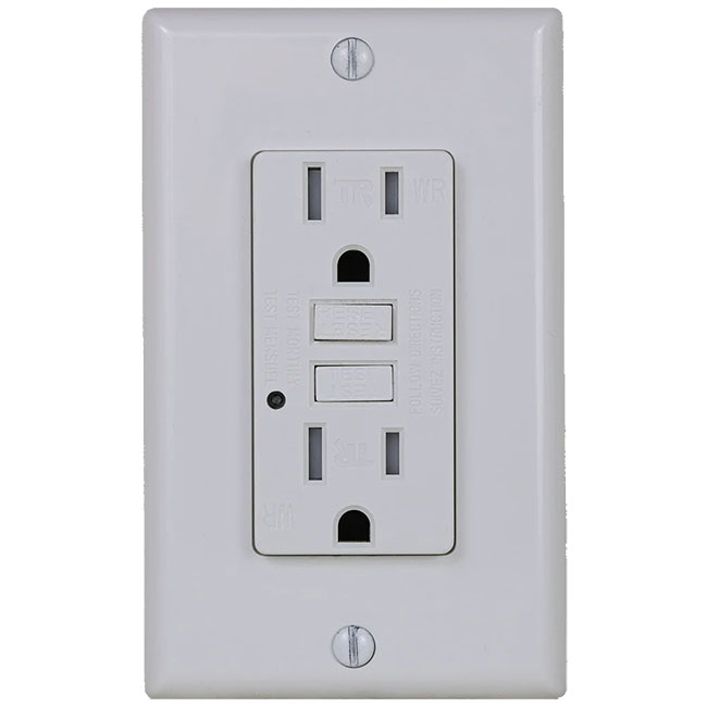 15 Amp Self Test GFCI Tamper Resistant Receptacle, Black - G1315TRBL