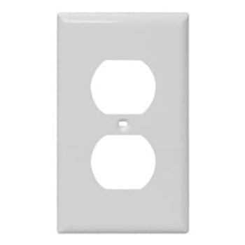 Wall Plate Standard Size Receptacle, Duplex Single Gang in White - P8521WH