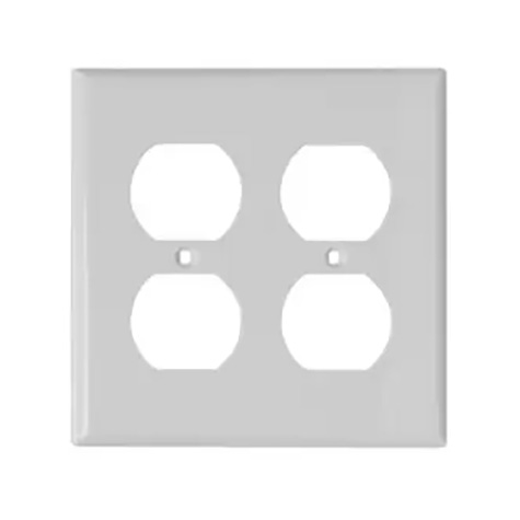 Wallplate Standard Size Receptacle, Duplex 2 Gang in White - P8522WH