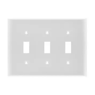 3 Gang Wall Plate Standard Size Toggle Switch, White - P8533WH