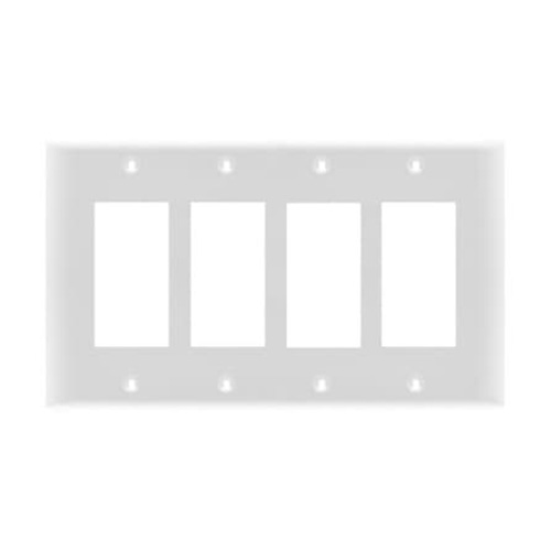 4 Gang Wallplate Standard Size Decorator Switch, White - P8536WH
