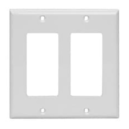 2 Gang Wallplate Standard Size Decorator Switch, White - P8538WH