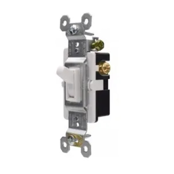 Switch Toggle 15 Amp Self Grounding 3-Way, White - S6153WH