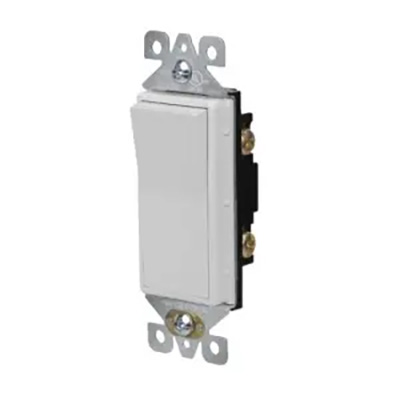 Switch Decorator 15 Amp Self Grounding Single Pole, White - S7151WH
